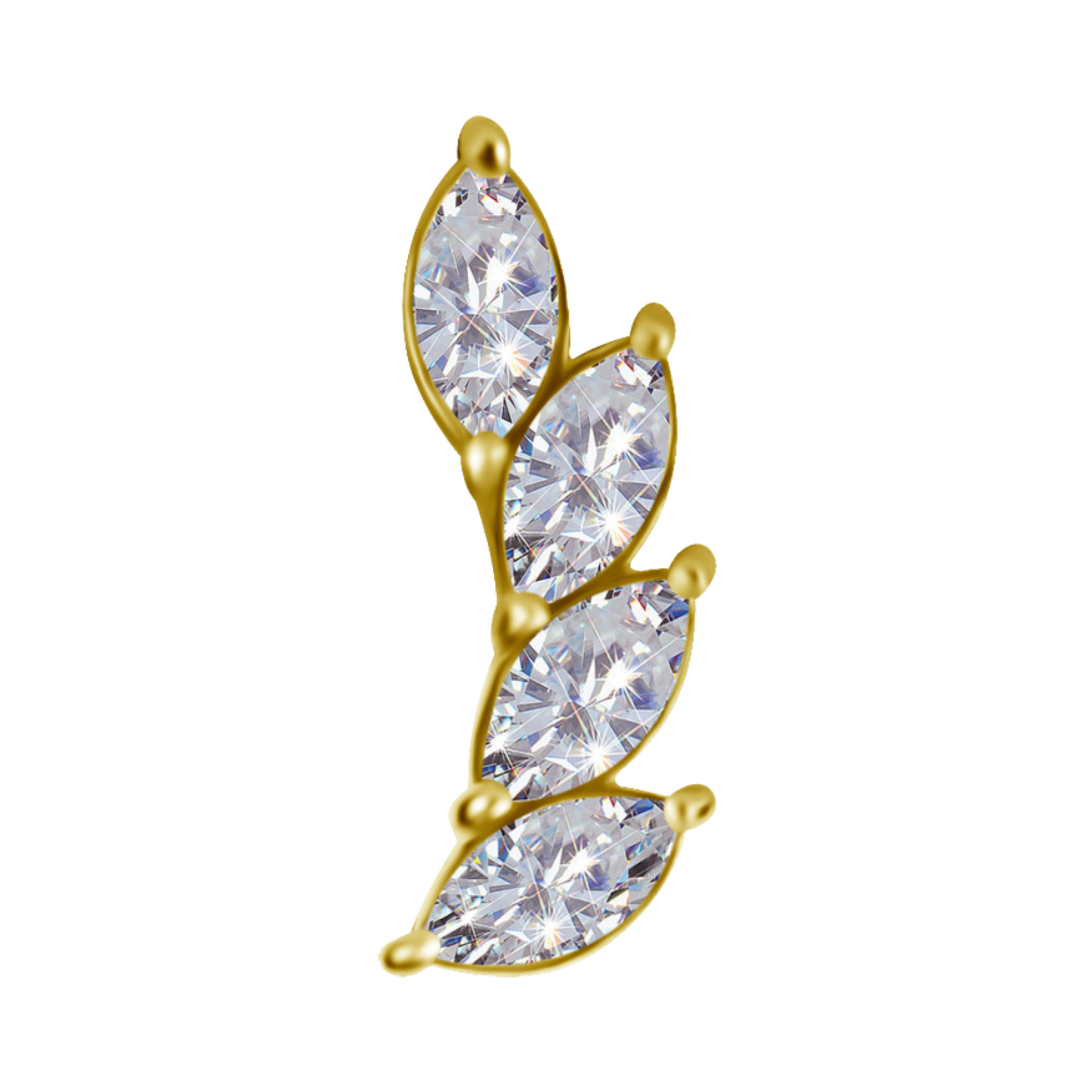 Lunaris Diamond Gold Threadless Pin