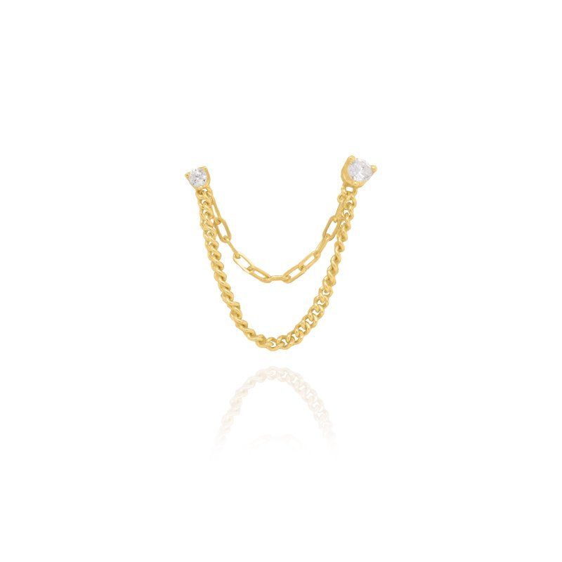 Double Chain Stud Earring