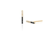 2 Tone Diamond Bar Stud Earring