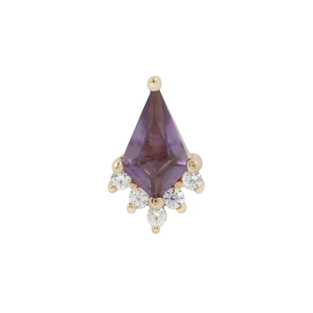 Noble Amethyst Threadless Pin