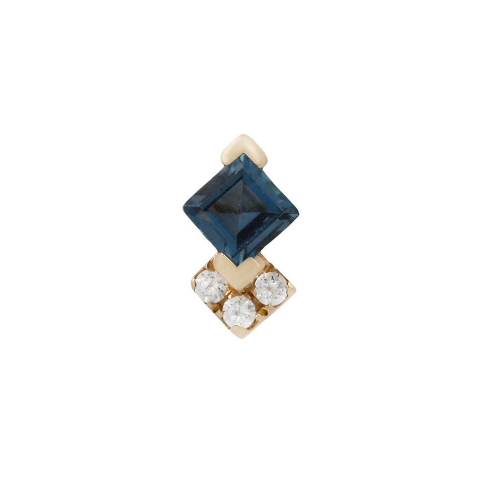 Vivienne London Blue Topaz Threadless Pin