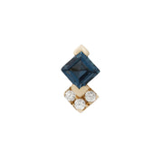 Vivienne London Blue Topaz Threadless Pin