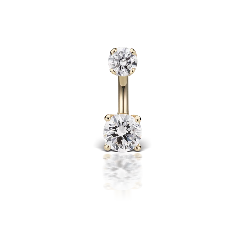 Prong Set Cubic Zirconia Rook Barbell