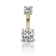 Cubic Zirconia Prong Solitaire Barbell