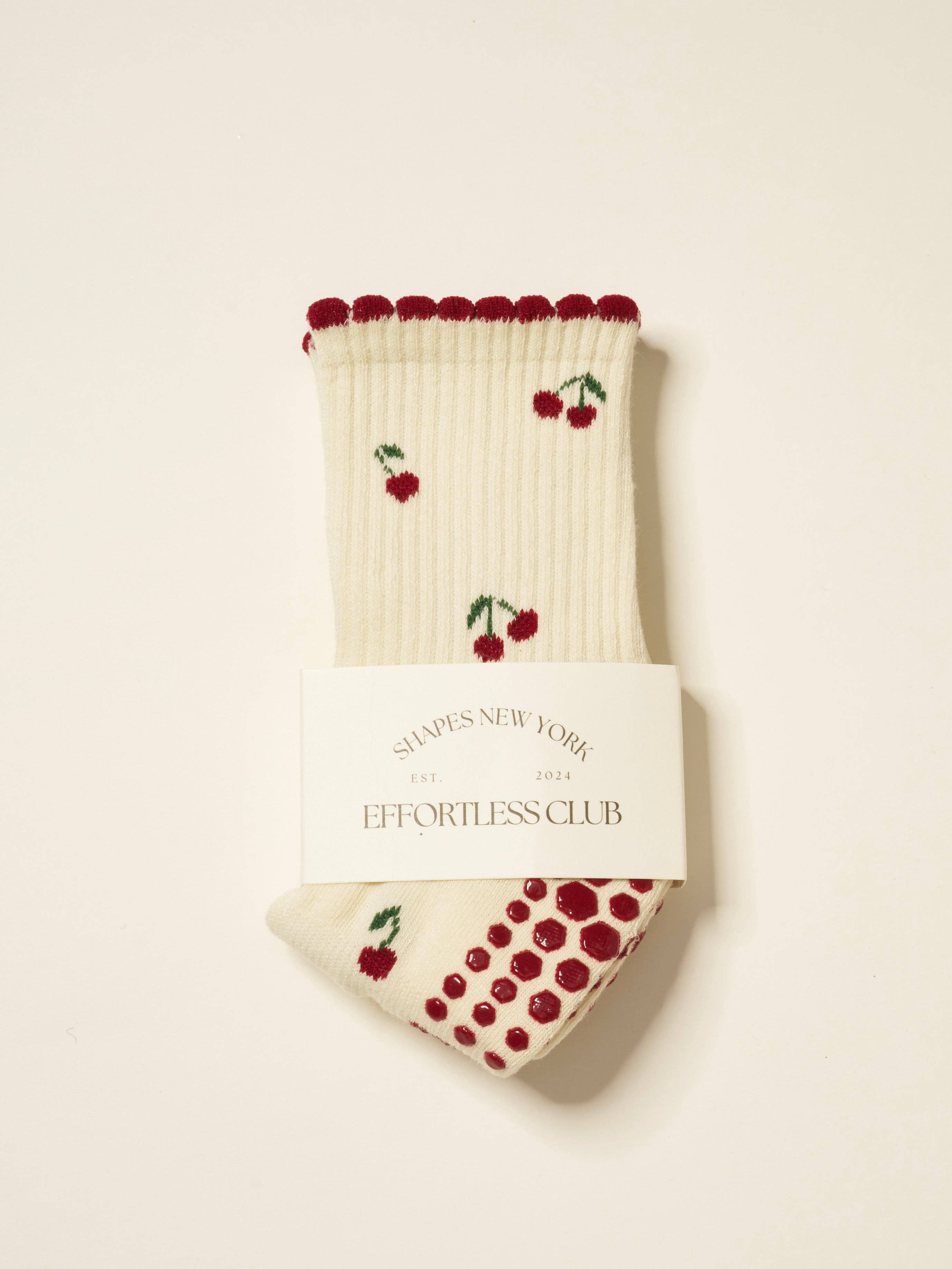 🍒 Little Cherry Petal Grip Pilates Socks