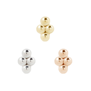 Mini 4 Bead Cluster Threadless Pin