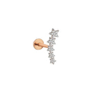 5 Stars Pavé Arc Threaded Stud