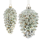 Sparkly Light Gold Pinecone Ornaments