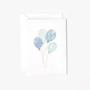 Blue balloons mini notecard