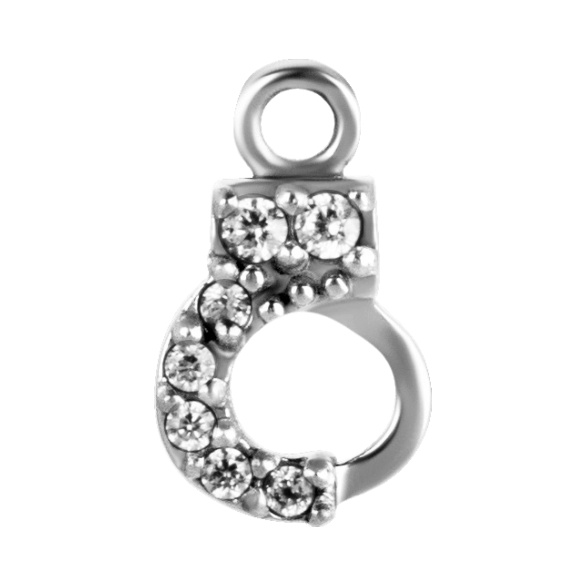 Sélie Pavé Handcuff Charm