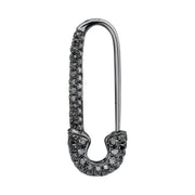 Black Diamond and Black Gold Safety Pin Earring