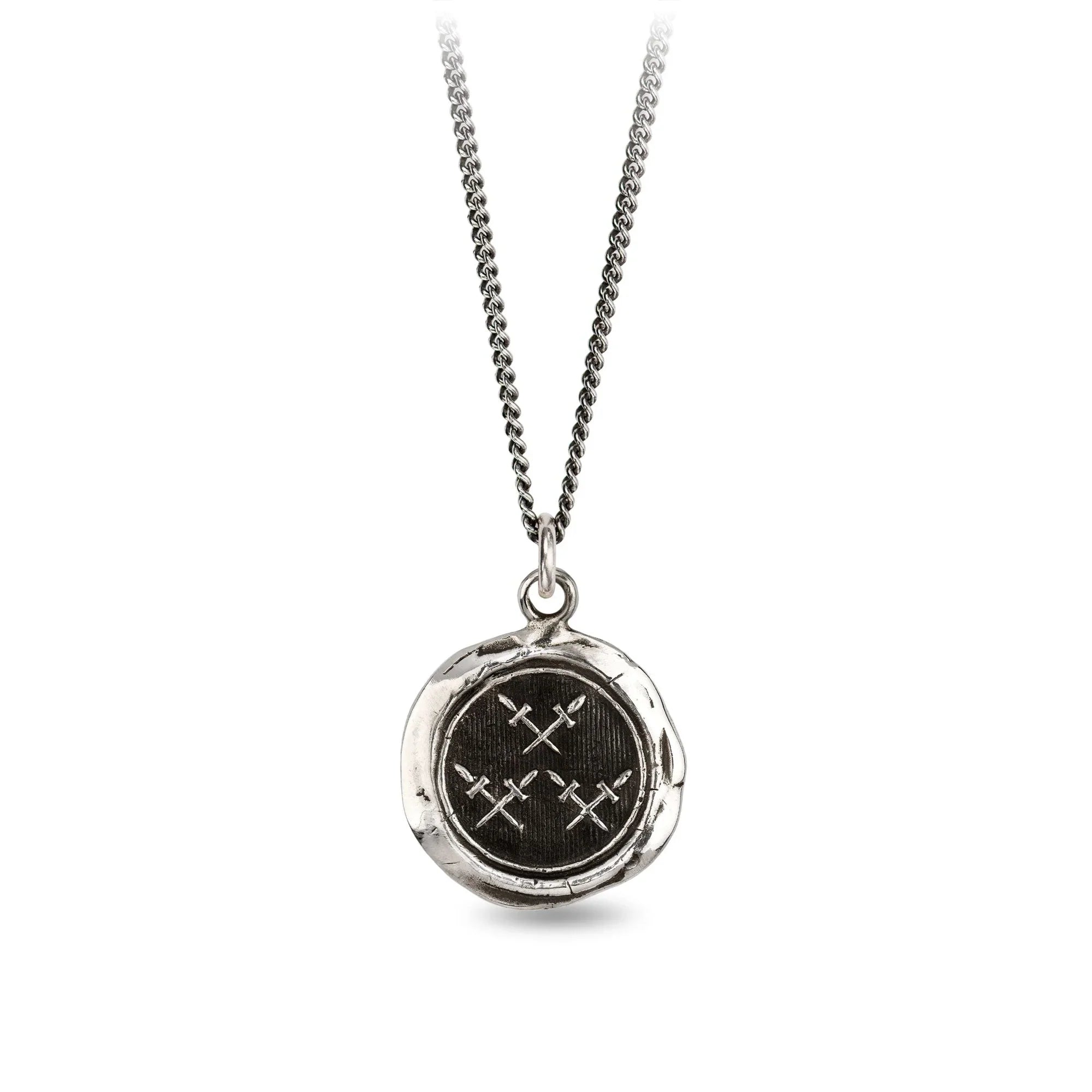 Crossed Daggers Sterling Silver