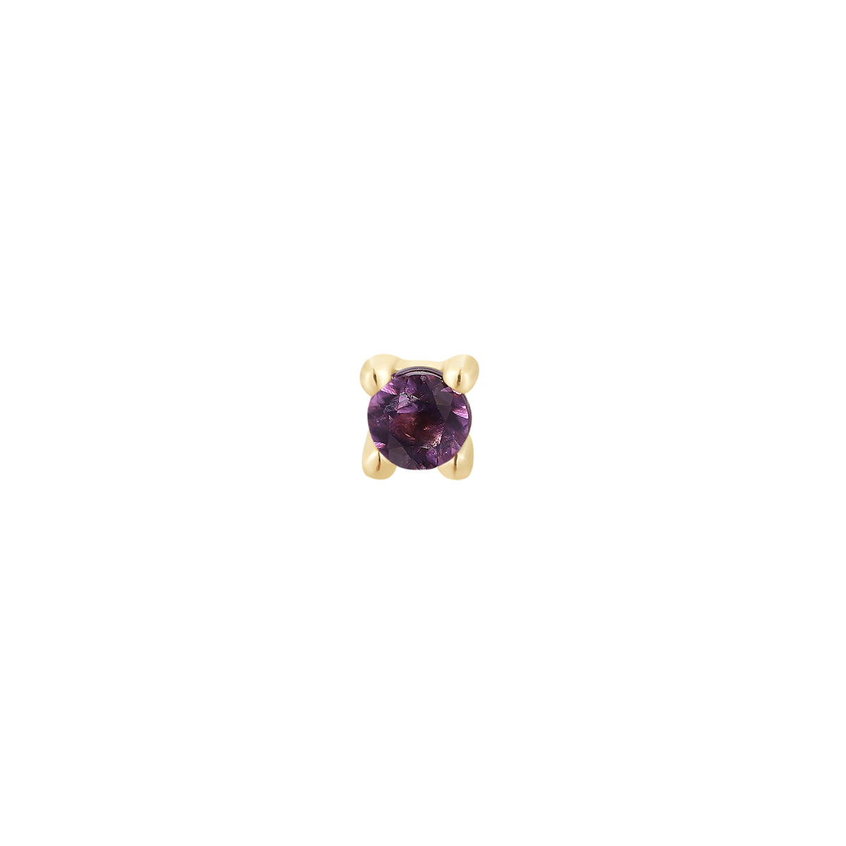 Amethyst Prong Threadless Pin