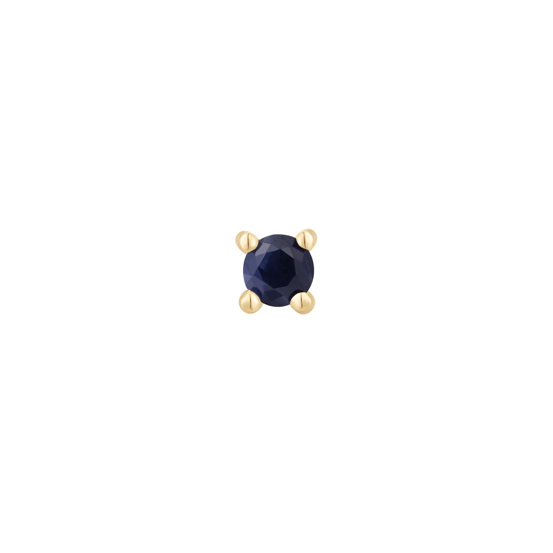 Blue Sapphire Prong Threadless Pin