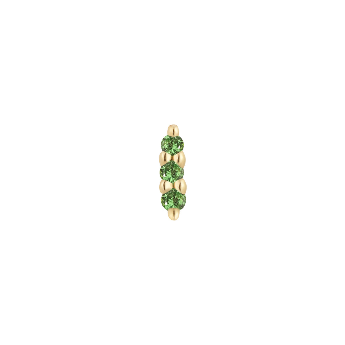 Mishka Prong 3 Tsavorite Threadless Pin