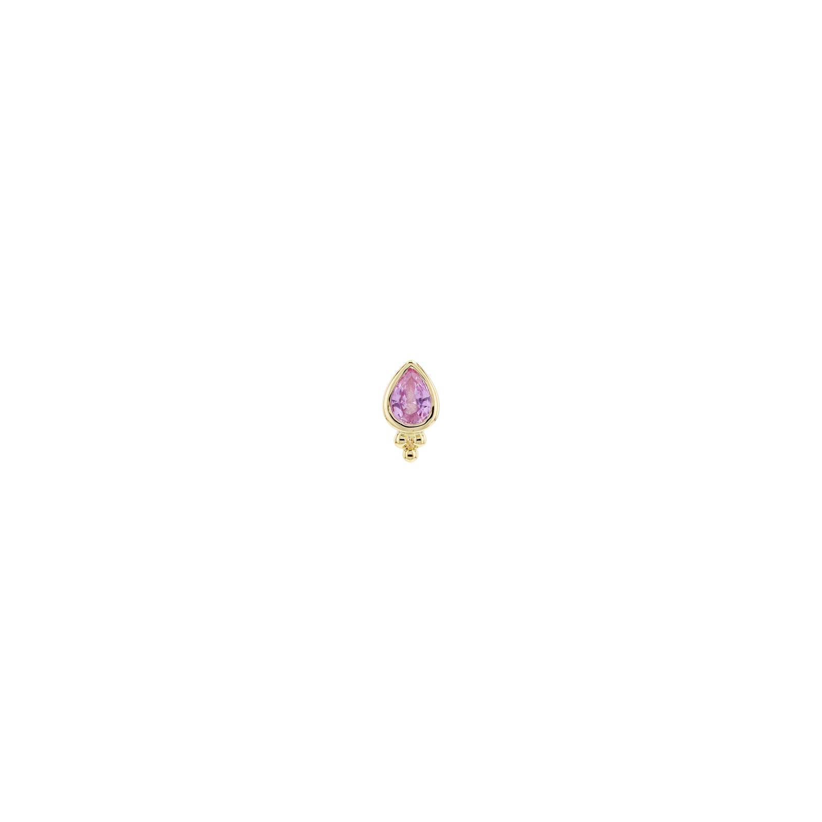 Lex - Pear Pink Sapphire Threadless Pin
