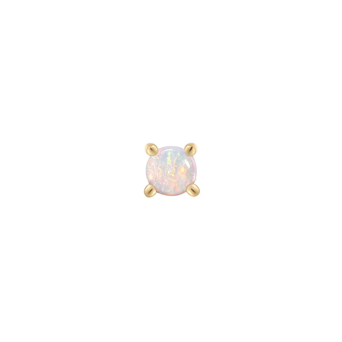 Opal Prong Cabochon Threadless Pin