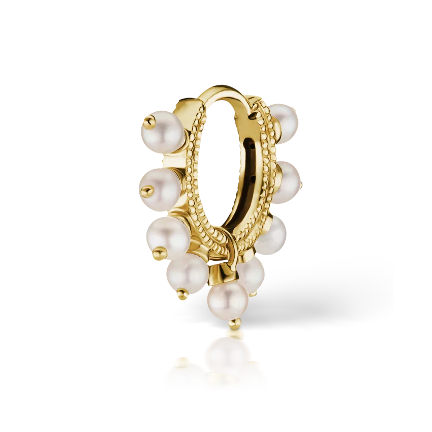6.5mm Pearl Coronet Hoop Earring
