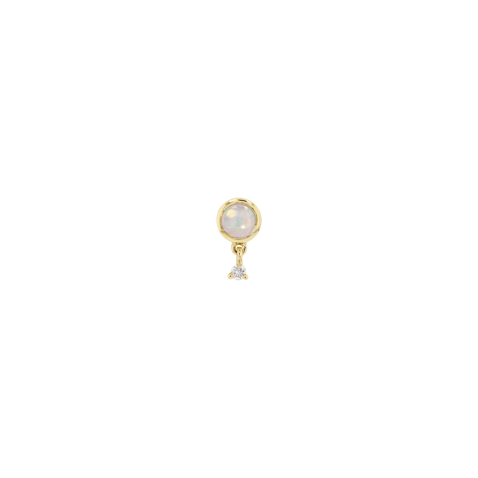 Poppy Round Cabochon Opal Threadless Pin