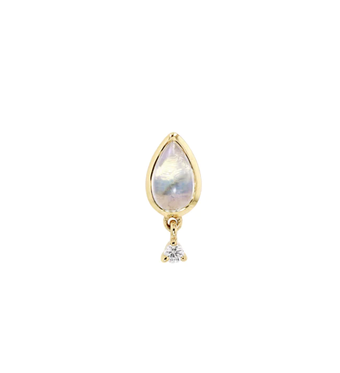 Poppy Pear Cabochon Gemstone Threadless Pin