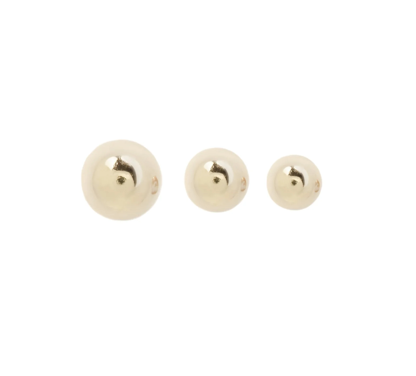 Bead Solid Gold Threadless Pin