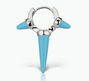 Triple Long Turquoise Spike Hoop