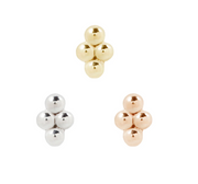 Mini 4 Bead Cluster Threadless Pin