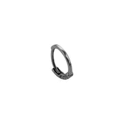 Tiny Hoop Black Gold Earring