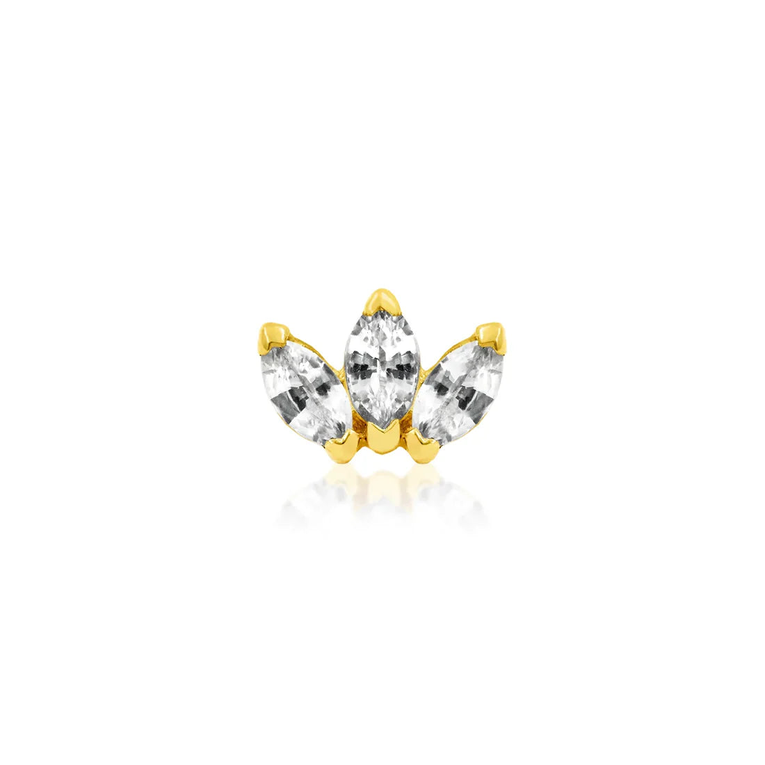 Triple Marquise Threadless Pin
