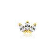 Triple Marquise Threadless Pin