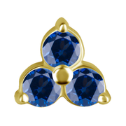 Sapphire Trielle Gold Threadless Pin