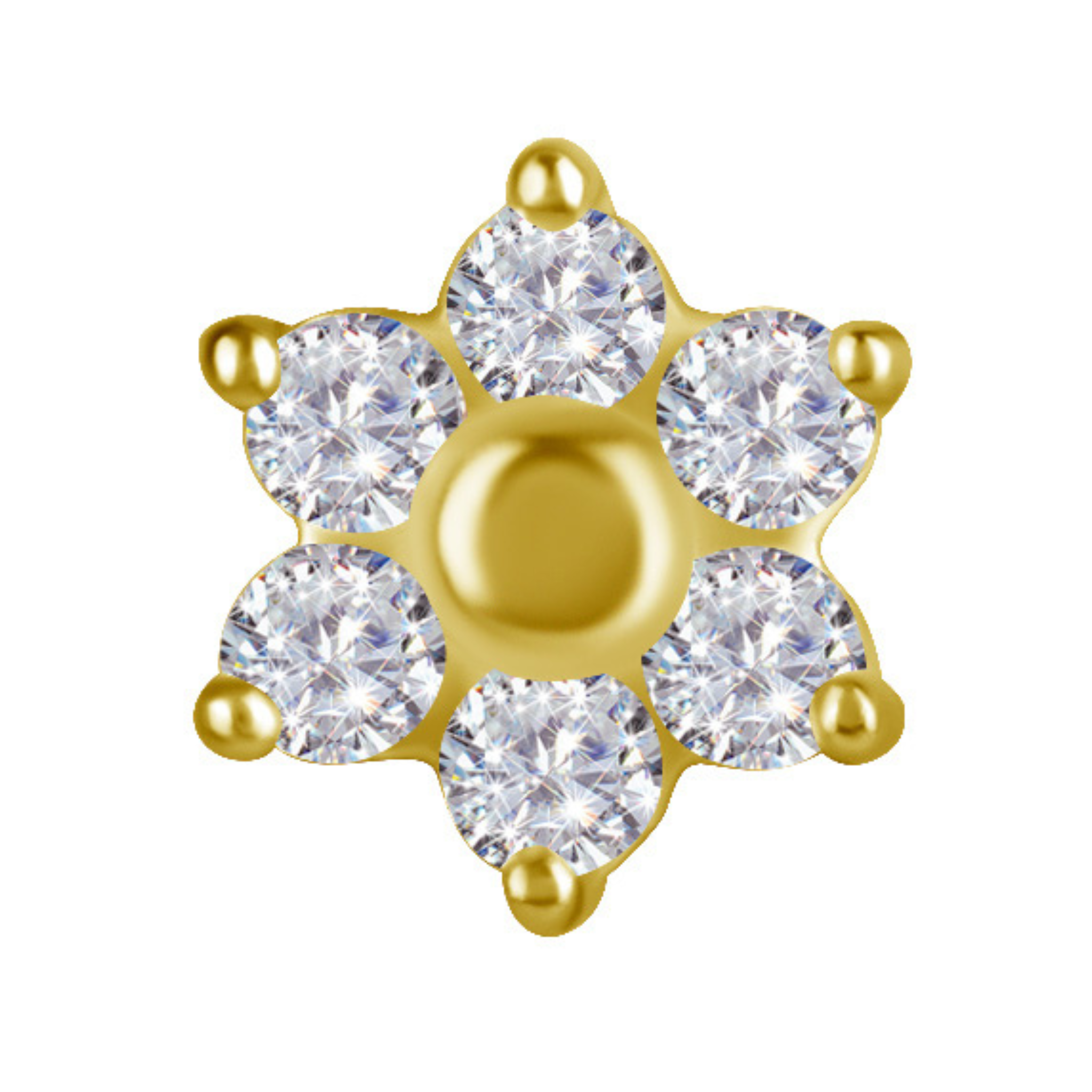 Blume Diamond Gold Threadless Pin