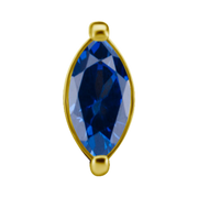 ISOLA SAPPHIRE GOLD THREADLESS PIN