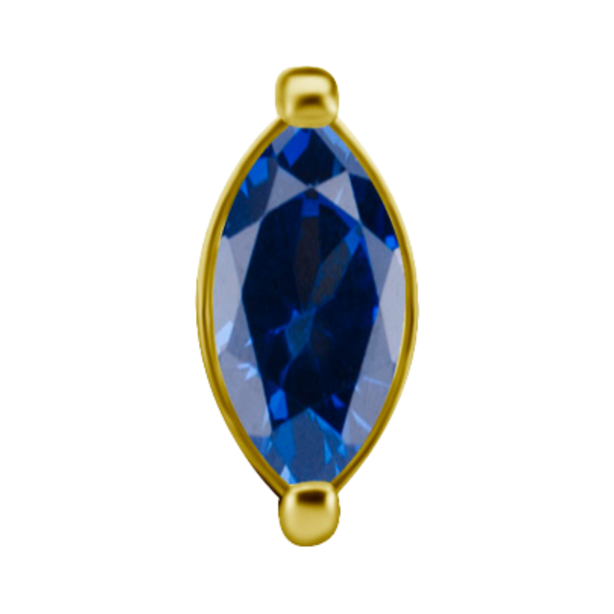 ISOLA SAPPHIRE GOLD THREADLESS PIN