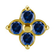 Aurelia Sapphire Gold Threadless Pin