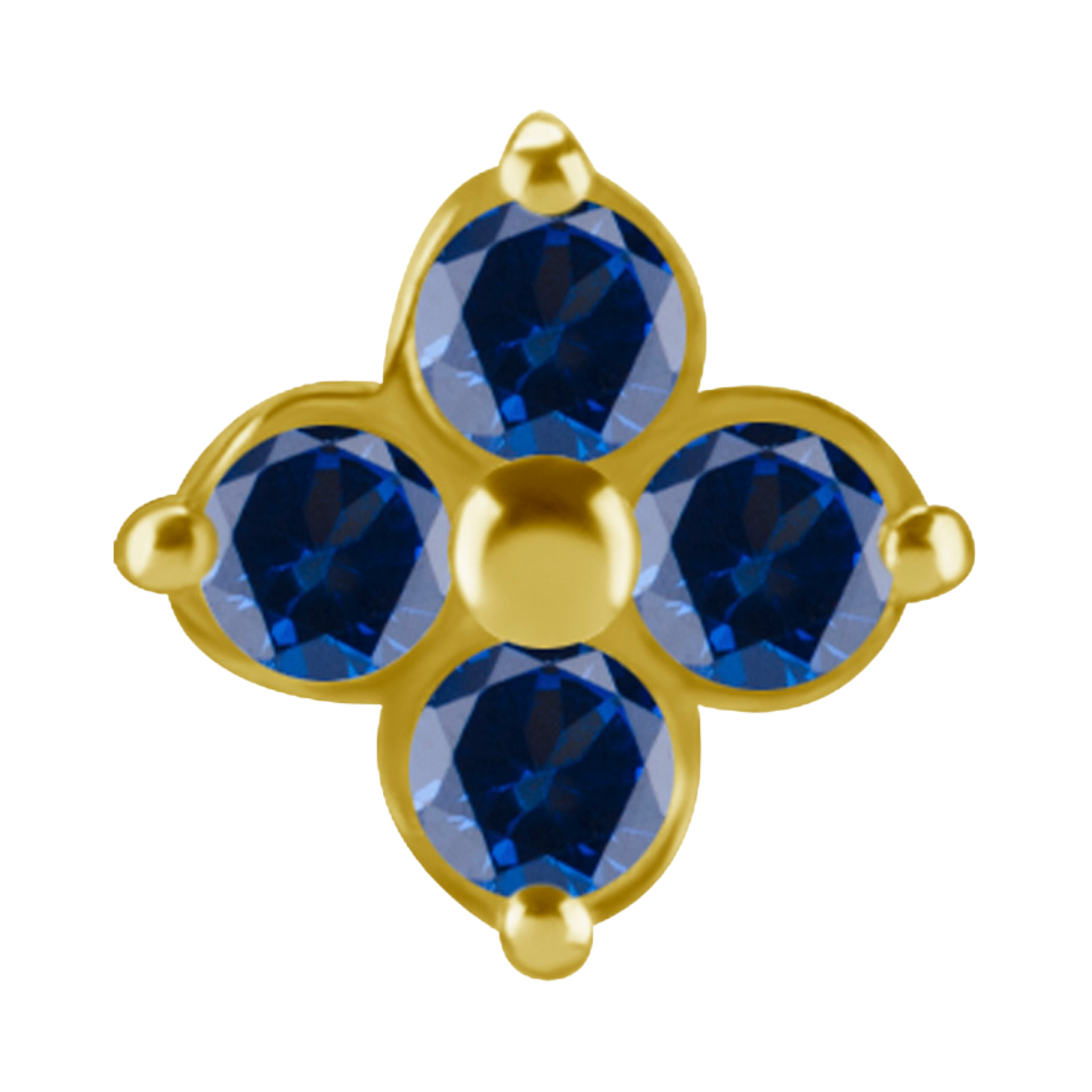 Aurelia Sapphire Gold Threadless Pin