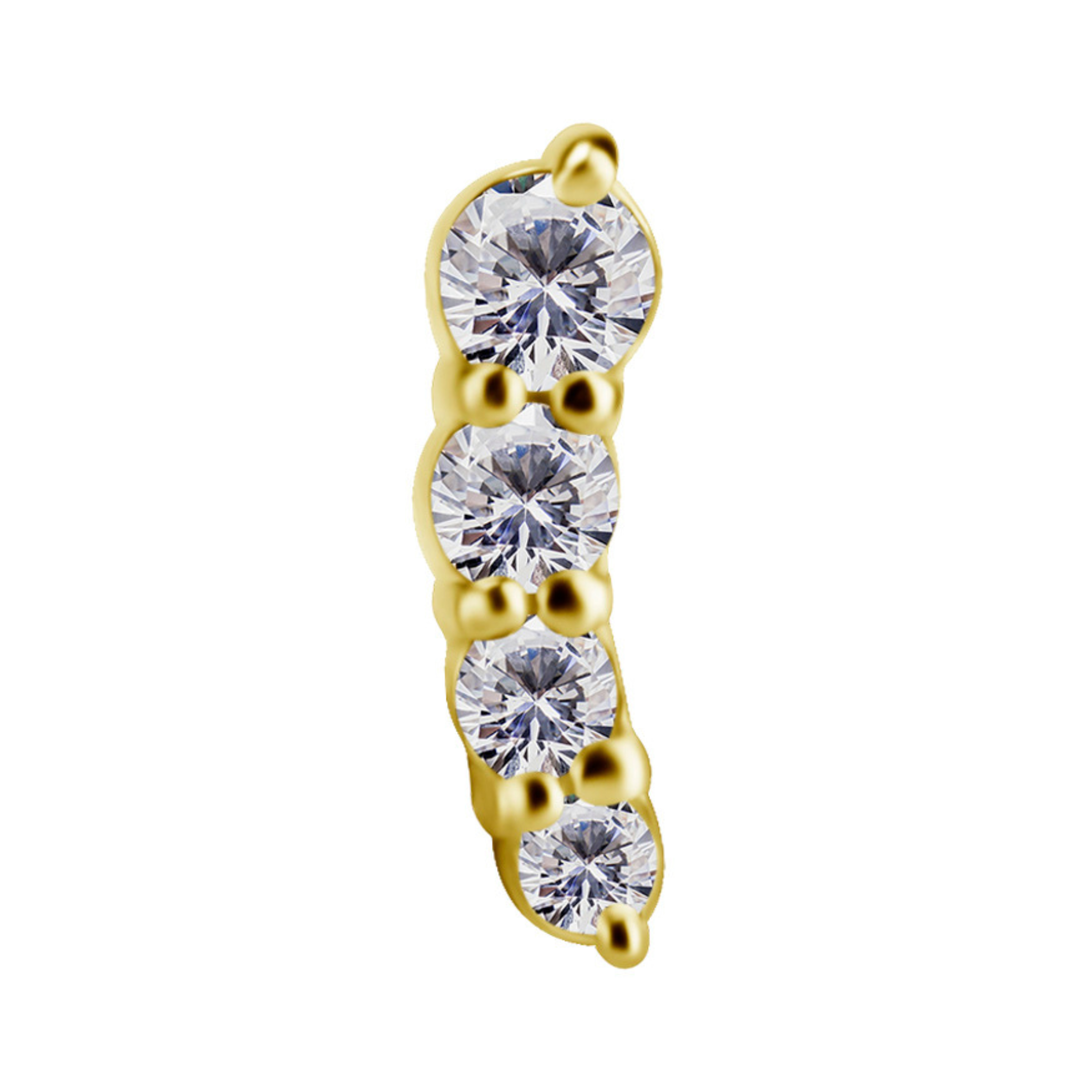 Lysette Diamond Gold Threadless Pin