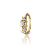 6.5mm 2mm Diamond Princess Hoop Earring