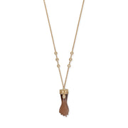Pave Sophia Diamond Brown Moonstone Figa Necklace