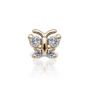 4mm Diamond Butterfly Threaded Stud Earring