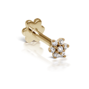 3mm Diamond Flower Threaded Stud Earring
