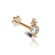 Diamond Four Ball Trinity Threaded Stud Earring
