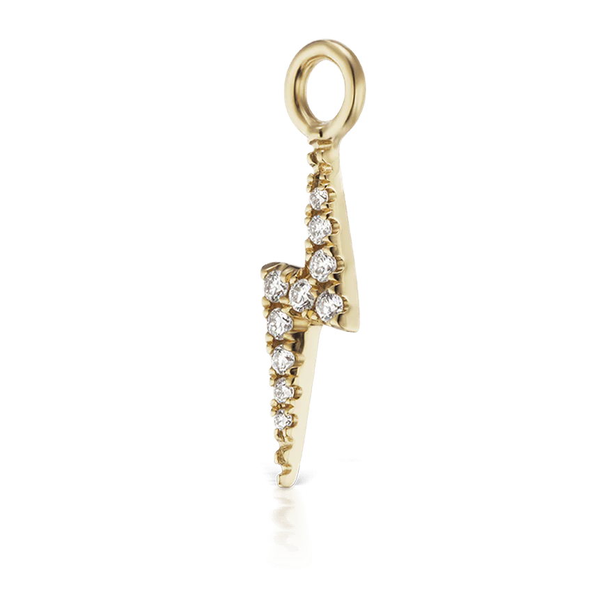 Diamond Lightning Bolt Charm