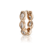 8mm Diamond Marquise Scalloped Eternity Hoop Earring