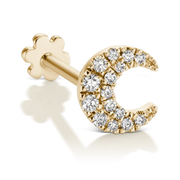 5.5mm Diamond Moon Threaded Stud Earring