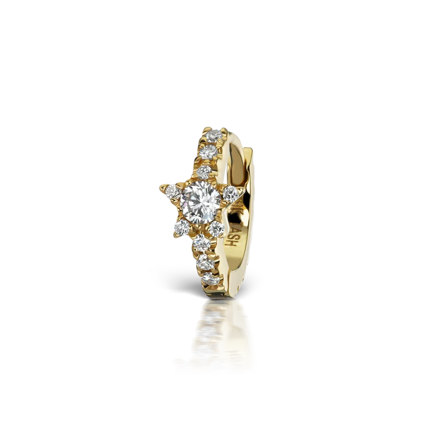 6.5mm Diamond Star Eternity Hoop Earring