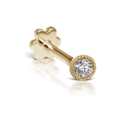 2mm Scalloped Set Diamond Threaded Stud Earring