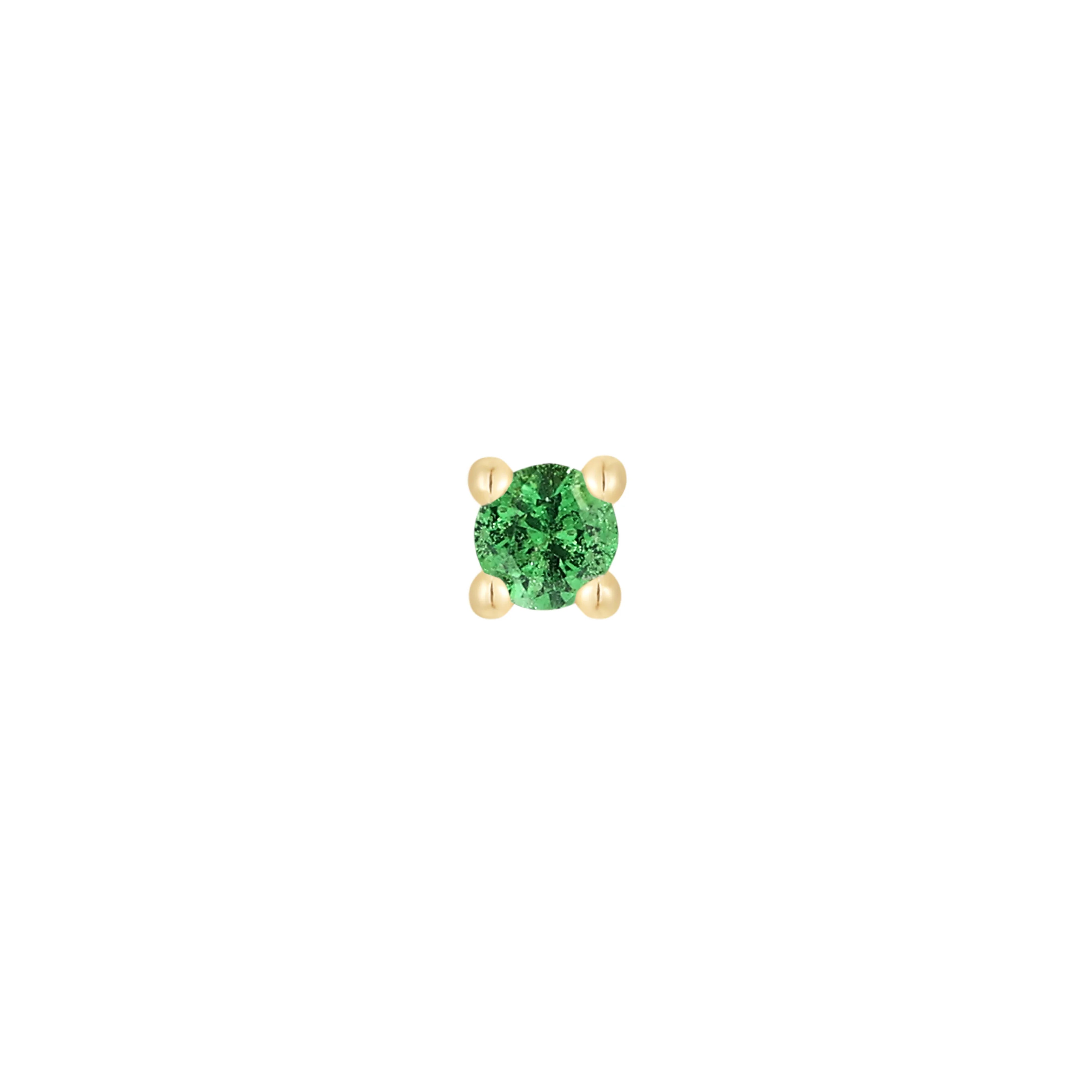Tsavorite Prong Threadless Pin