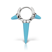 6.5mm Triple Long Turquoise Spike Hoop Earring