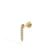7mm Diamond Eternity Bar Charm Threaded Stud Earring